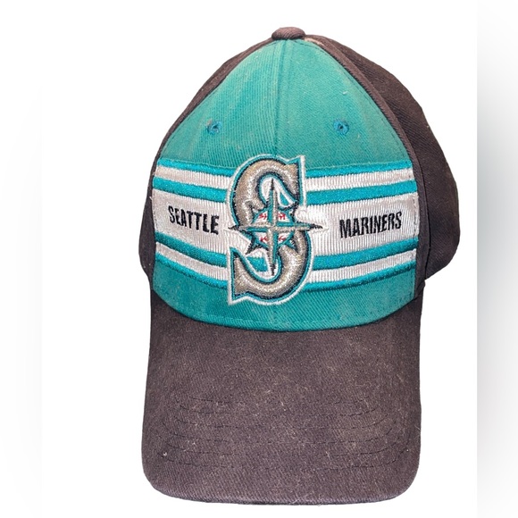 Vintage Seattle Mariner’s Ball Cap by American Needle Annco Navy, Green, Silver - Picture 1 of 7